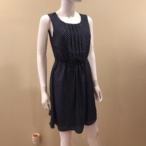 Forever 21 Navy Polka Dot Mini Dress Size Small Fit Flare Sleeveless Dress